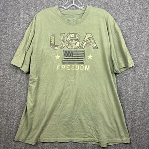 Home Of The Brave T-Shirt Men's‎ 2XL Green USA Freedom